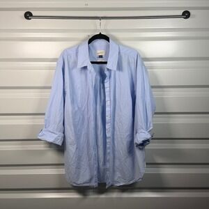 Universal Thread Womens XXL Oversized Fit Light Blue Cotton Button Down Shirt